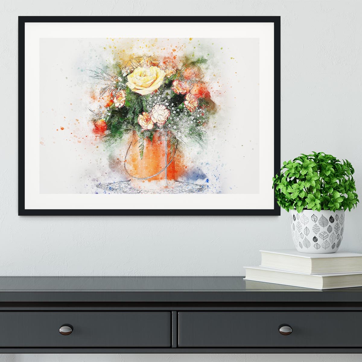 Flower Painting Framed Print - Canvas Art Rocks - 1