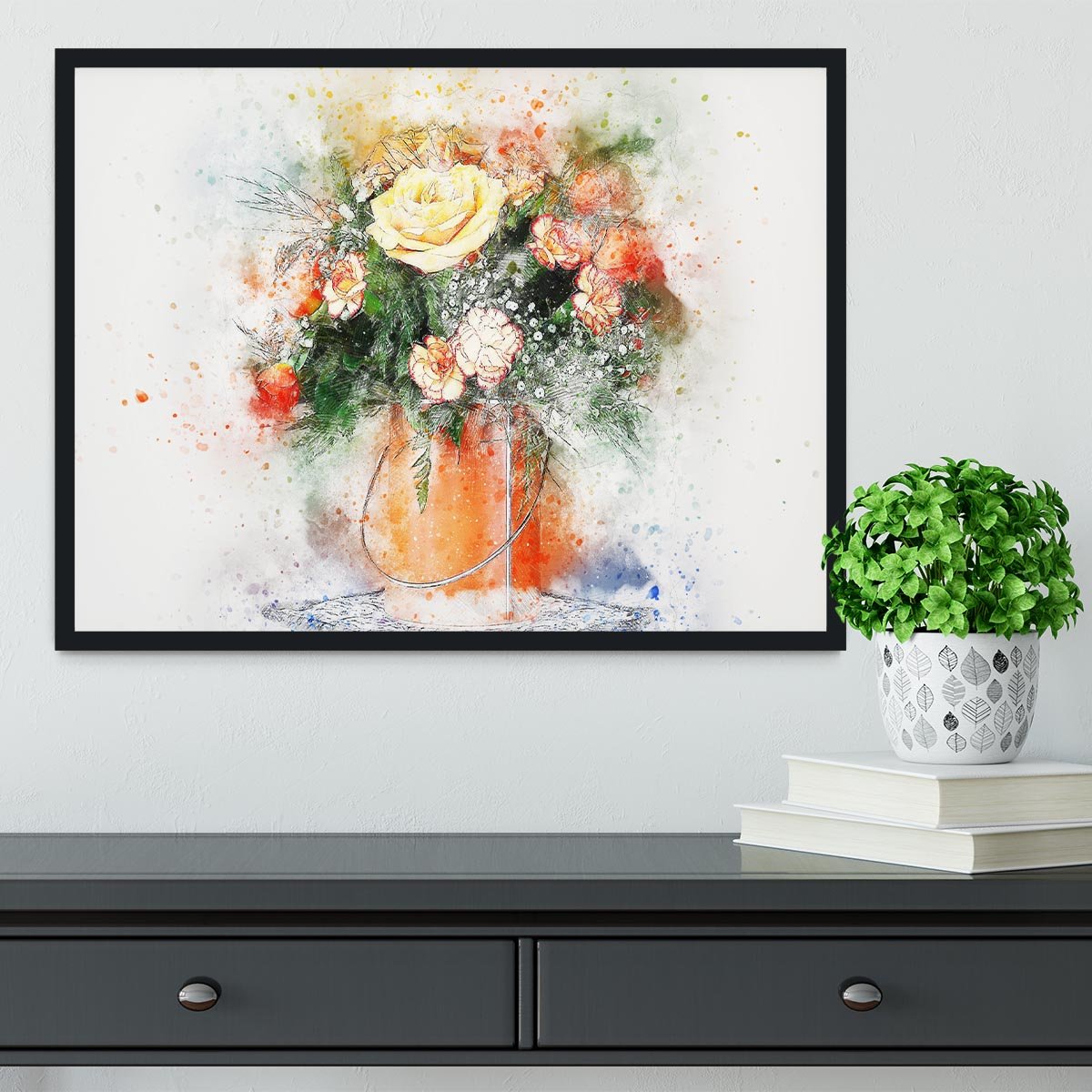 Flower Painting Framed Print - Canvas Art Rocks - 2