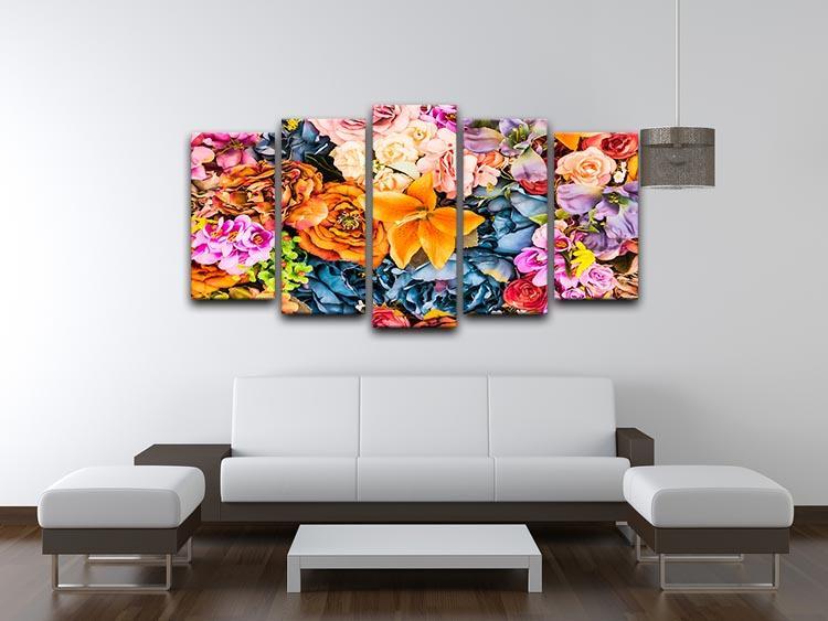Flower background 5 Split Panel Canvas  - Canvas Art Rocks - 3