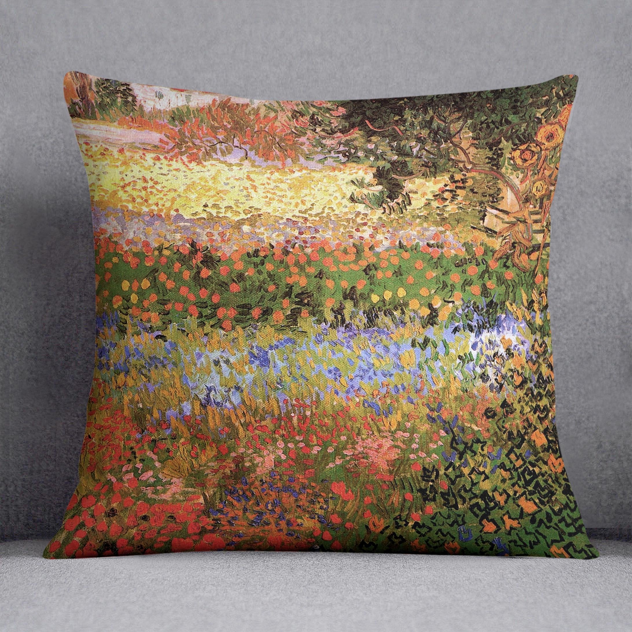 Flowering Garden by Van Gogh Throw Pillow