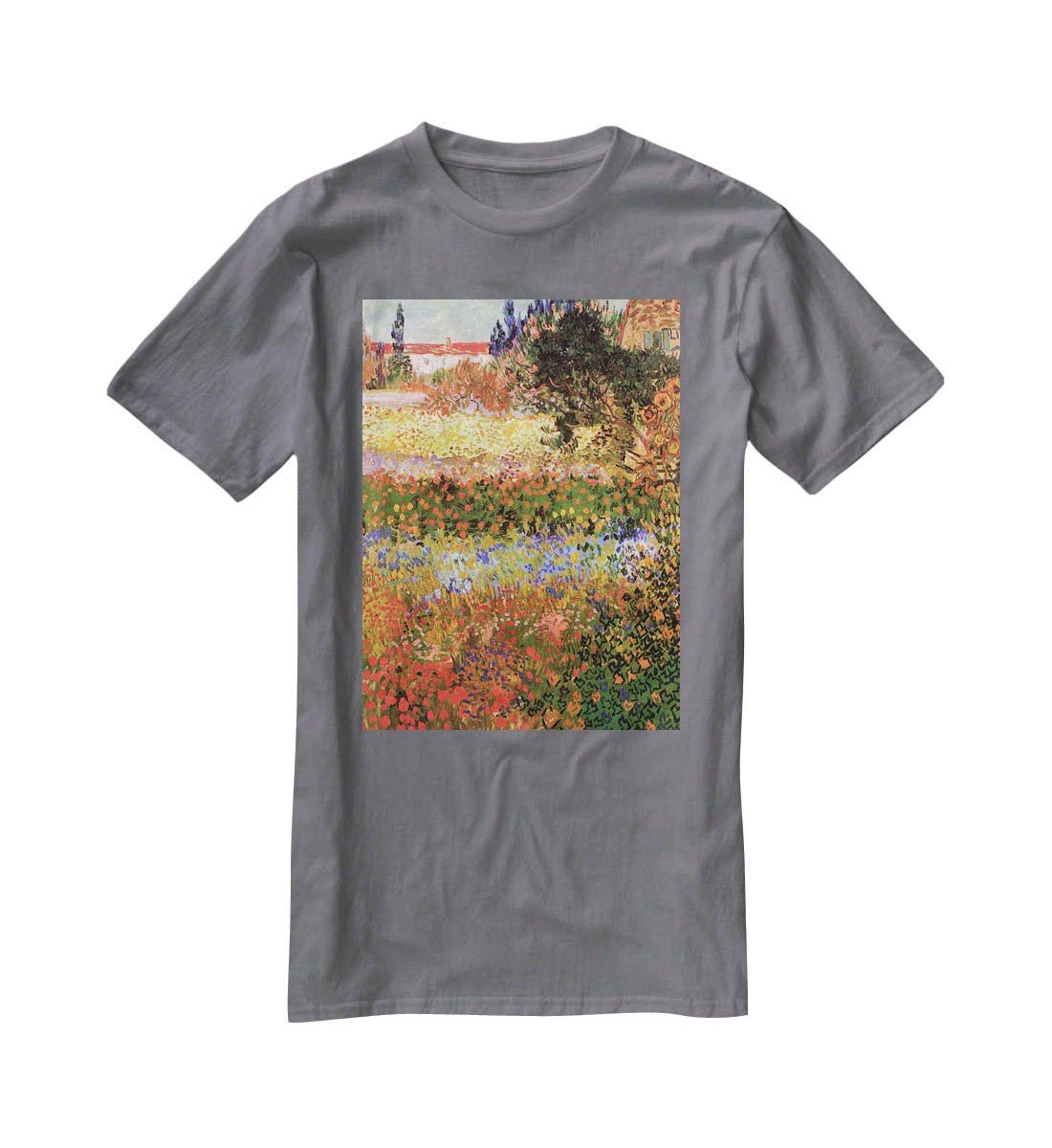 Flowering Garden by Van Gogh T-Shirt - Canvas Art Rocks - 3