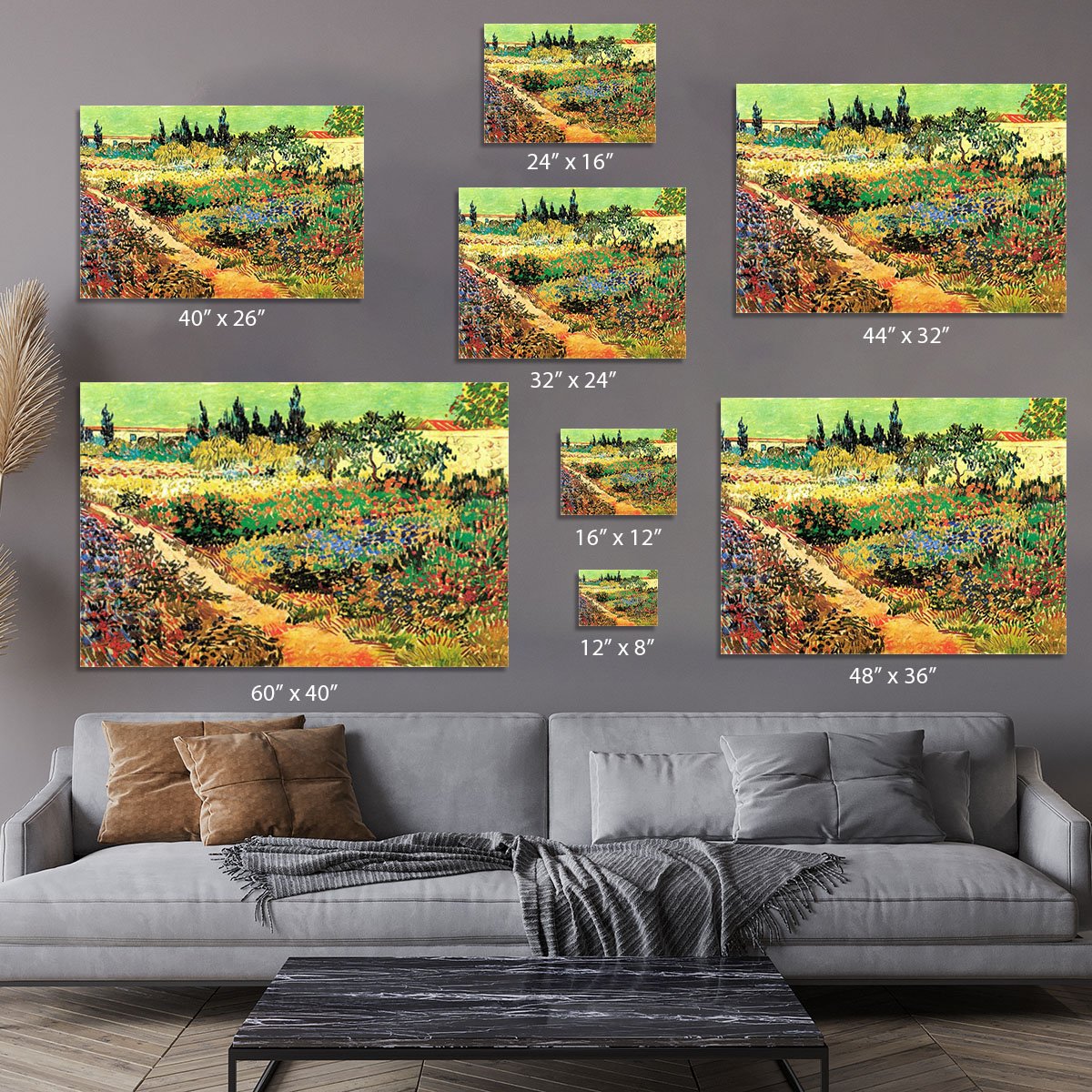 Flowering Garden with Path by Van Gogh Canvas Print or Poster