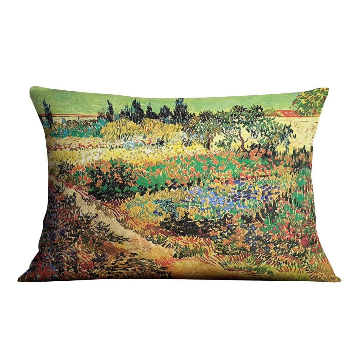 Flowering Garden with Path by Van Gogh Throw Pillow
