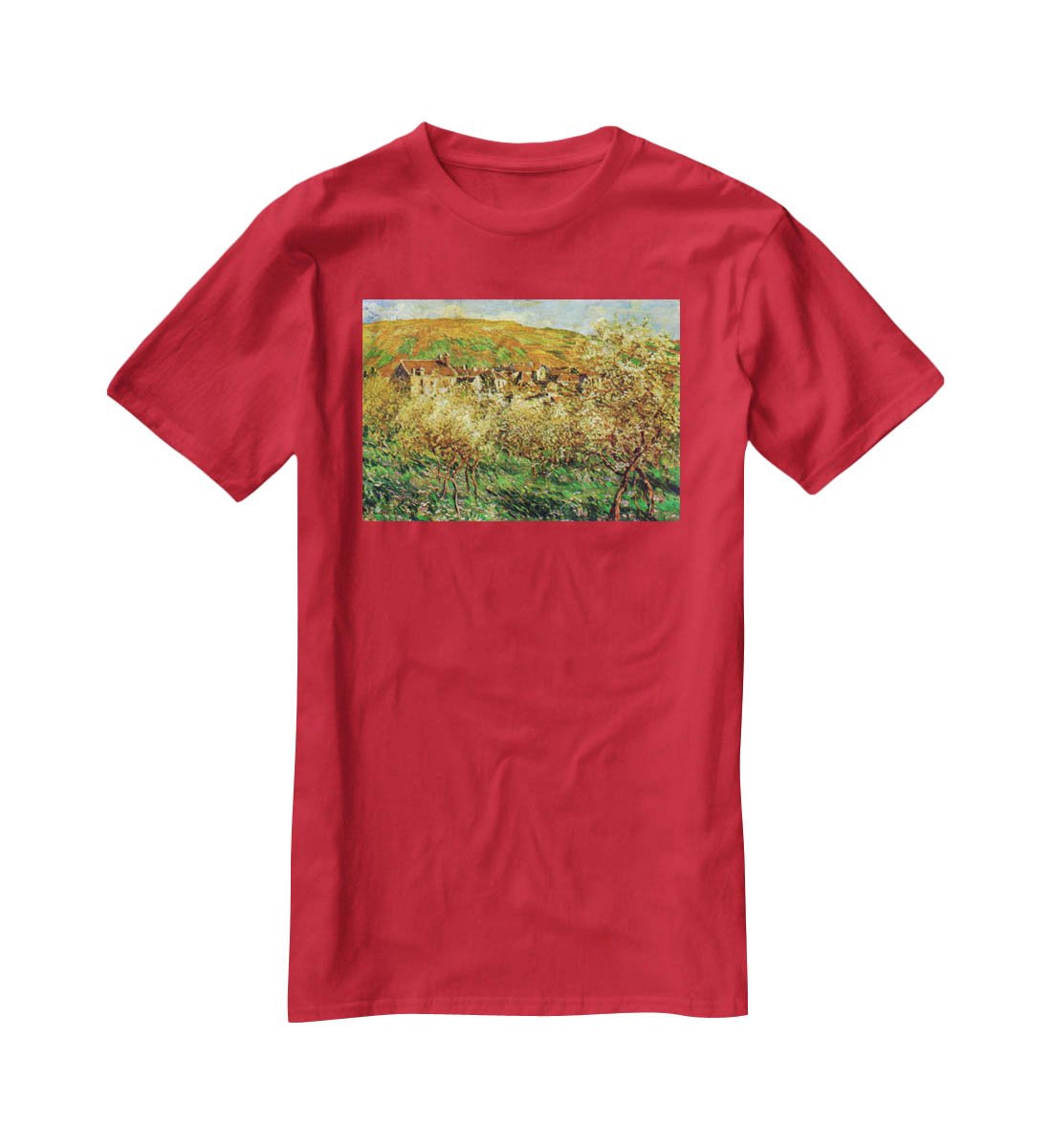 Flowering apple trees by Monet T-Shirt - Canvas Art Rocks - 4