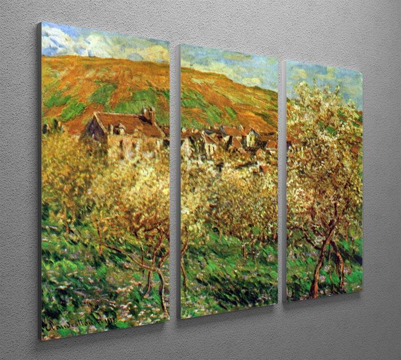 Flowering apple trees by Monet Split Panel Canvas Print - Canvas Art Rocks - 4