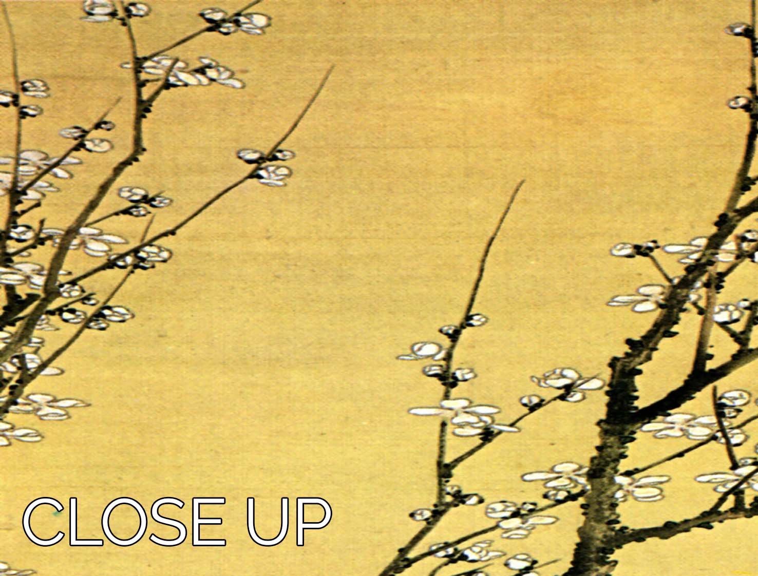 Flowering plum by Hokusai 3 Split Panel Canvas Print - Canvas Art Rocks - 3