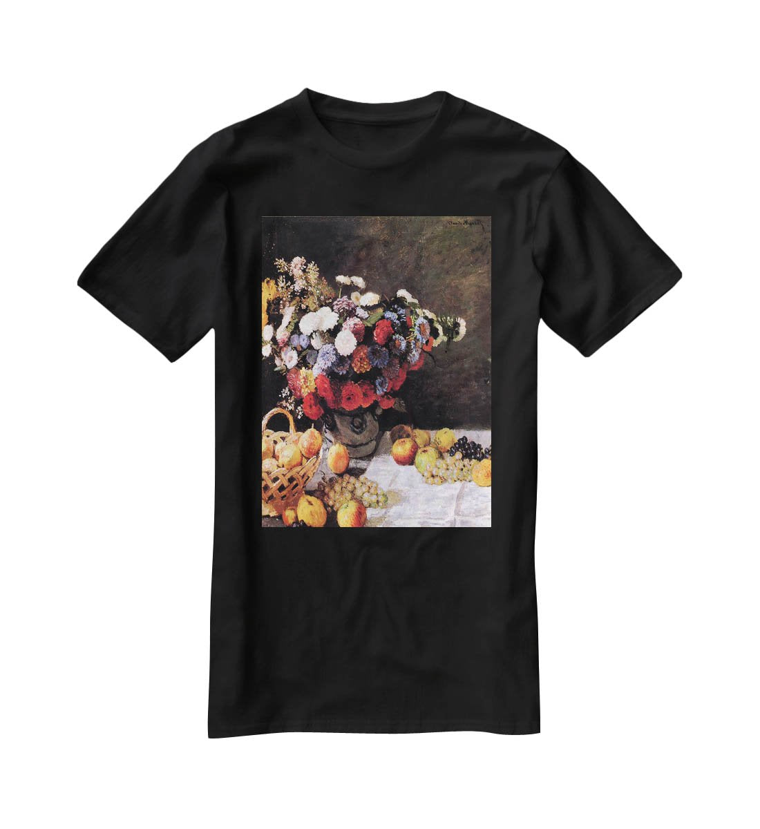 Flowers and Fruits by Monet T-Shirt - Canvas Art Rocks - 1