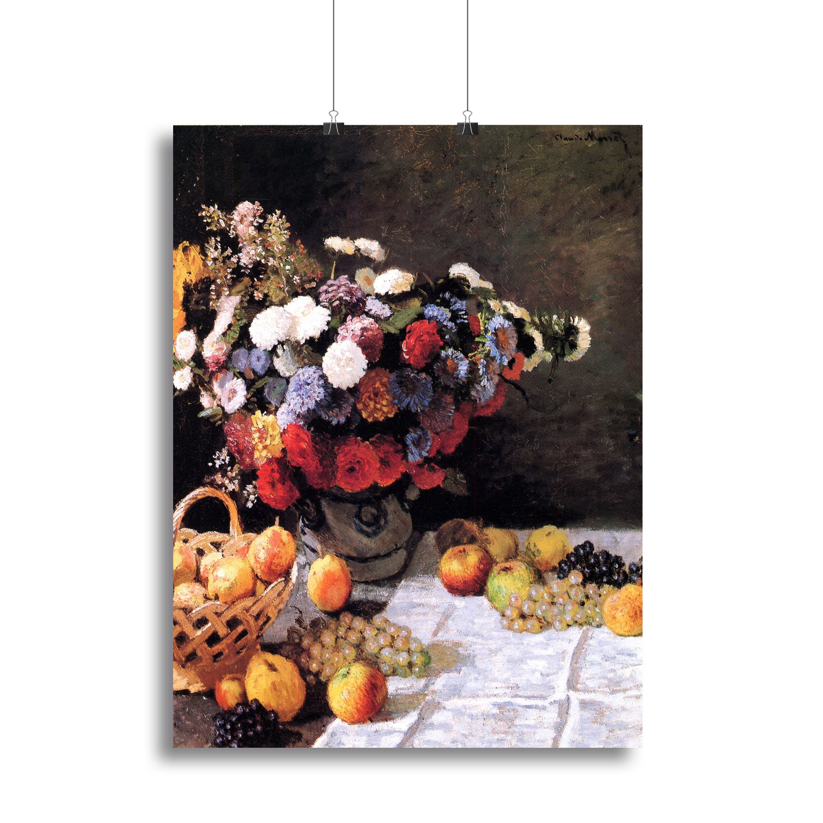 Flowers and Fruits by Monet Canvas Print or Poster