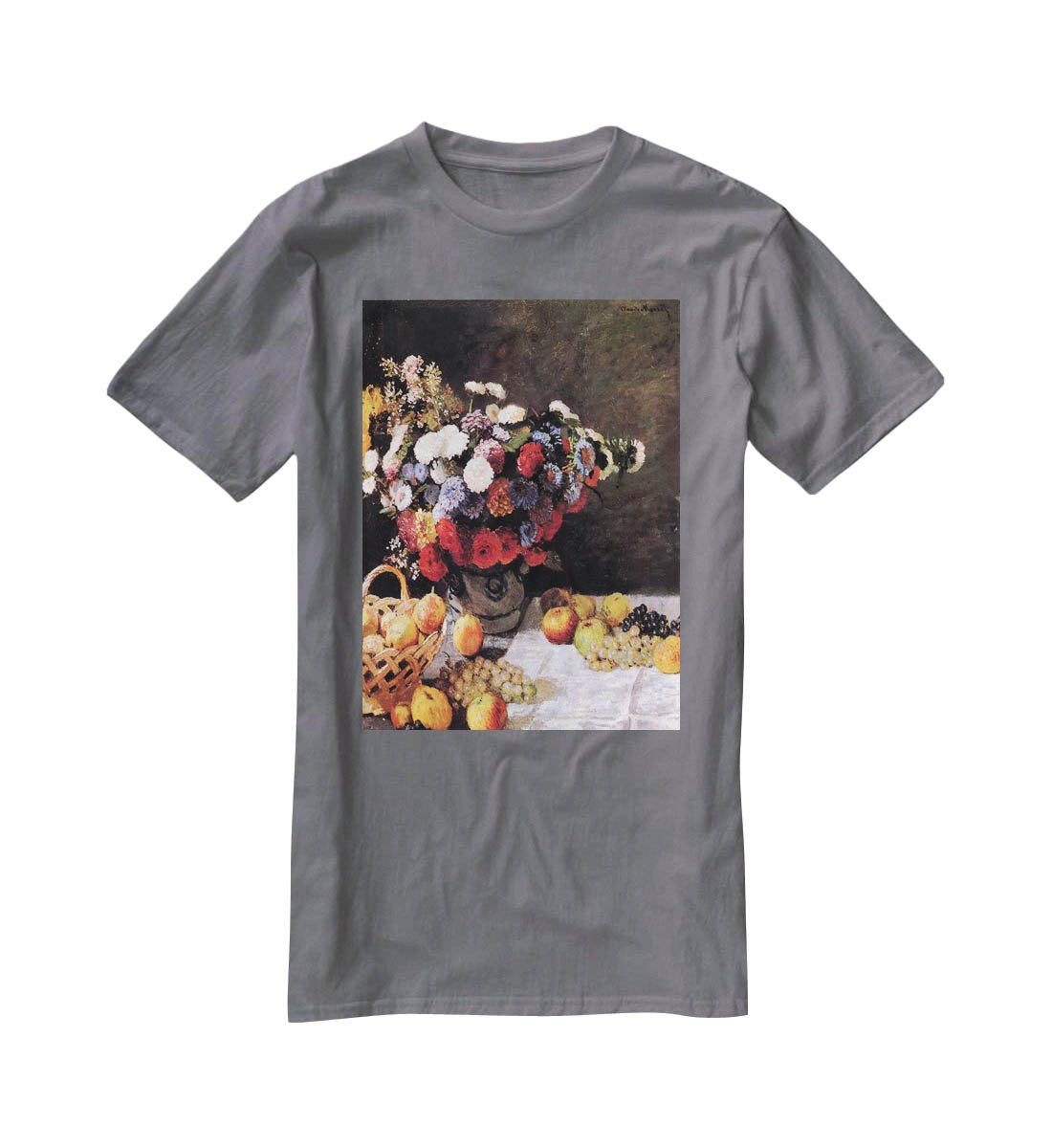 Flowers and Fruits by Monet T-Shirt - Canvas Art Rocks - 3