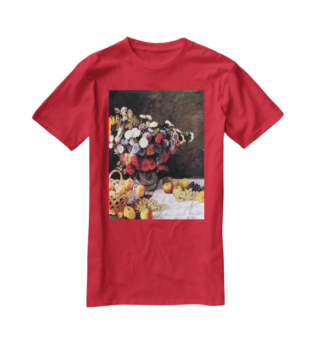 Flowers and Fruits by Monet T-Shirt - Canvas Art Rocks - 4