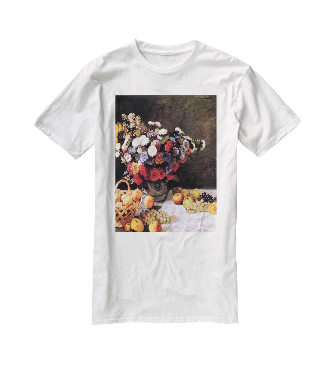 Flowers and Fruits by Monet T-Shirt - Canvas Art Rocks - 5