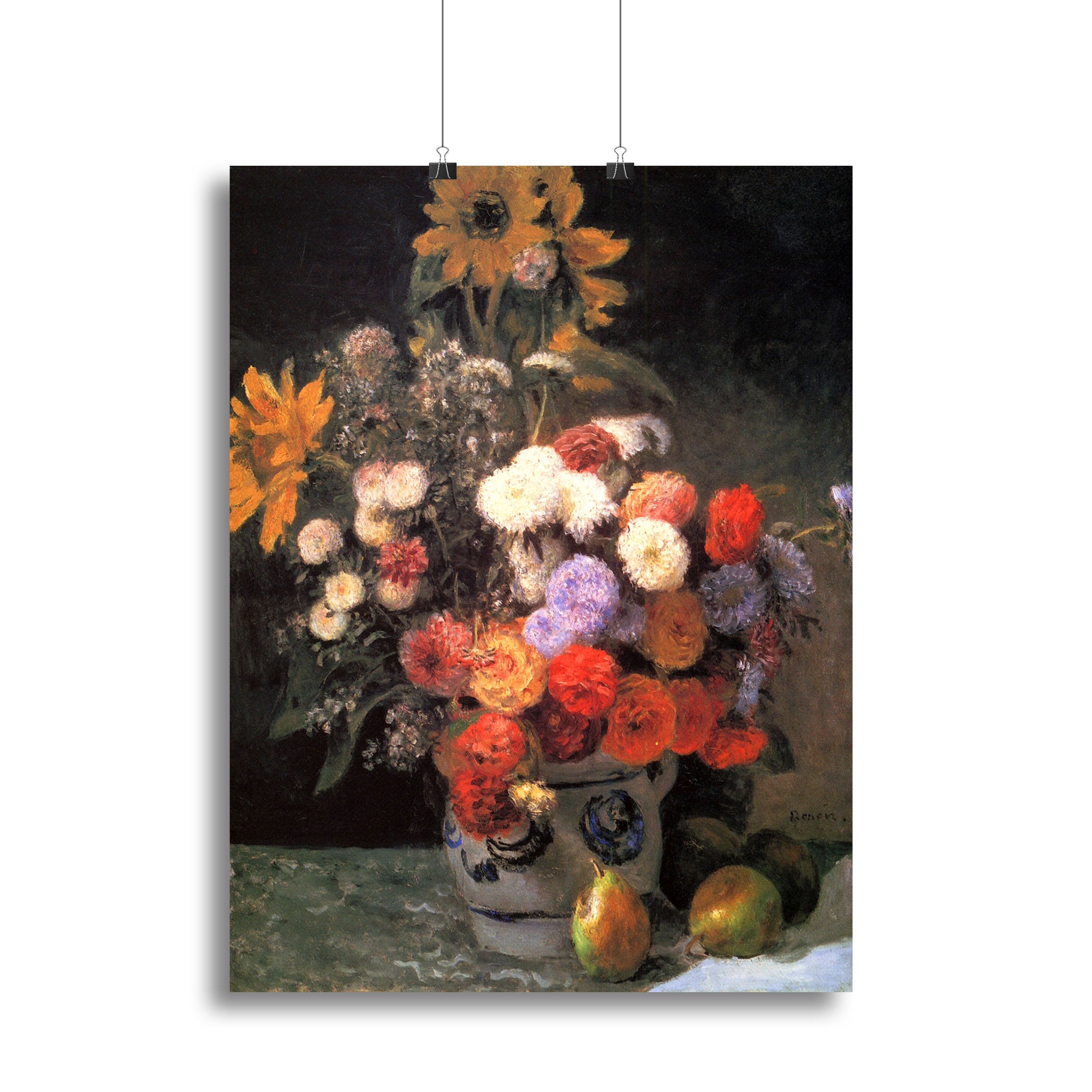 Flowers in a vase by Renoir Canvas Print or Poster