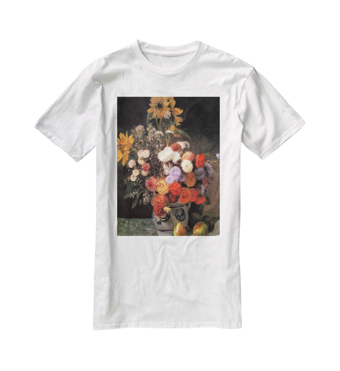 Flowers in a vase by Renoir T-Shirt - Canvas Art Rocks - 5