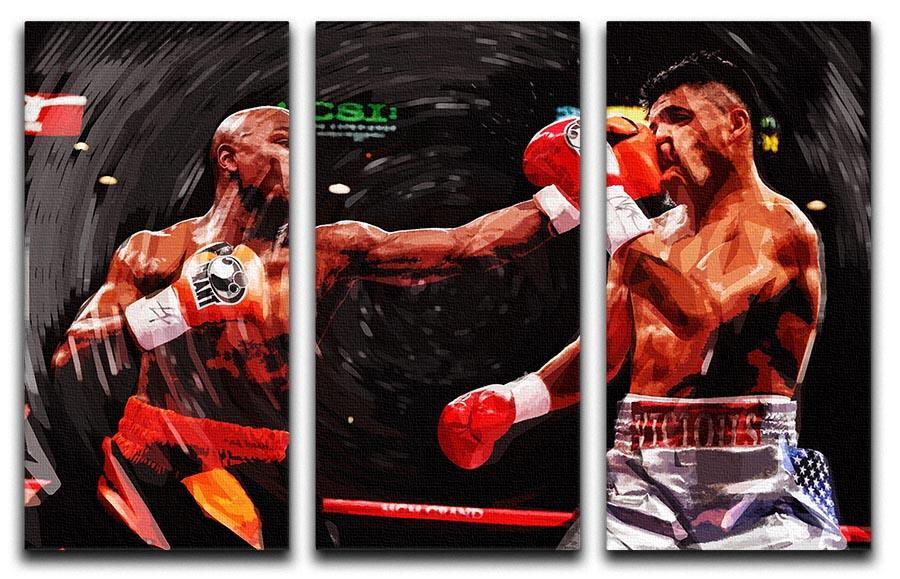 Floyd Mayweather Knockout 3 Split Panel Canvas Print - Canvas Art Rocks - 1