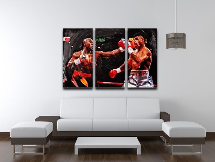 Floyd Mayweather Knockout 3 Split Panel Canvas Print - Canvas Art Rocks - 3