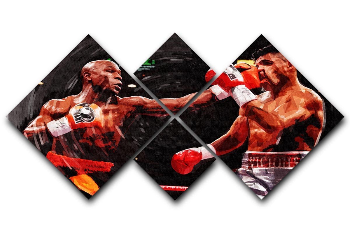 Floyd Mayweather Knockout 4 Square Multi Panel Canvas  - Canvas Art Rocks - 1