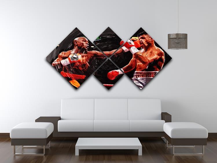 Floyd Mayweather Knockout 4 Square Multi Panel Canvas - Canvas Art Rocks - 3