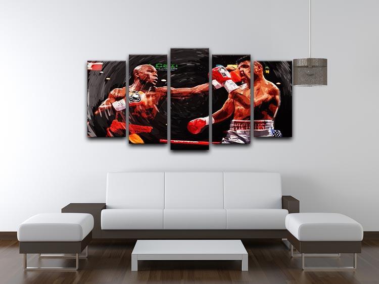 Floyd Mayweather Knockout 5 Split Panel Canvas - Canvas Art Rocks - 3