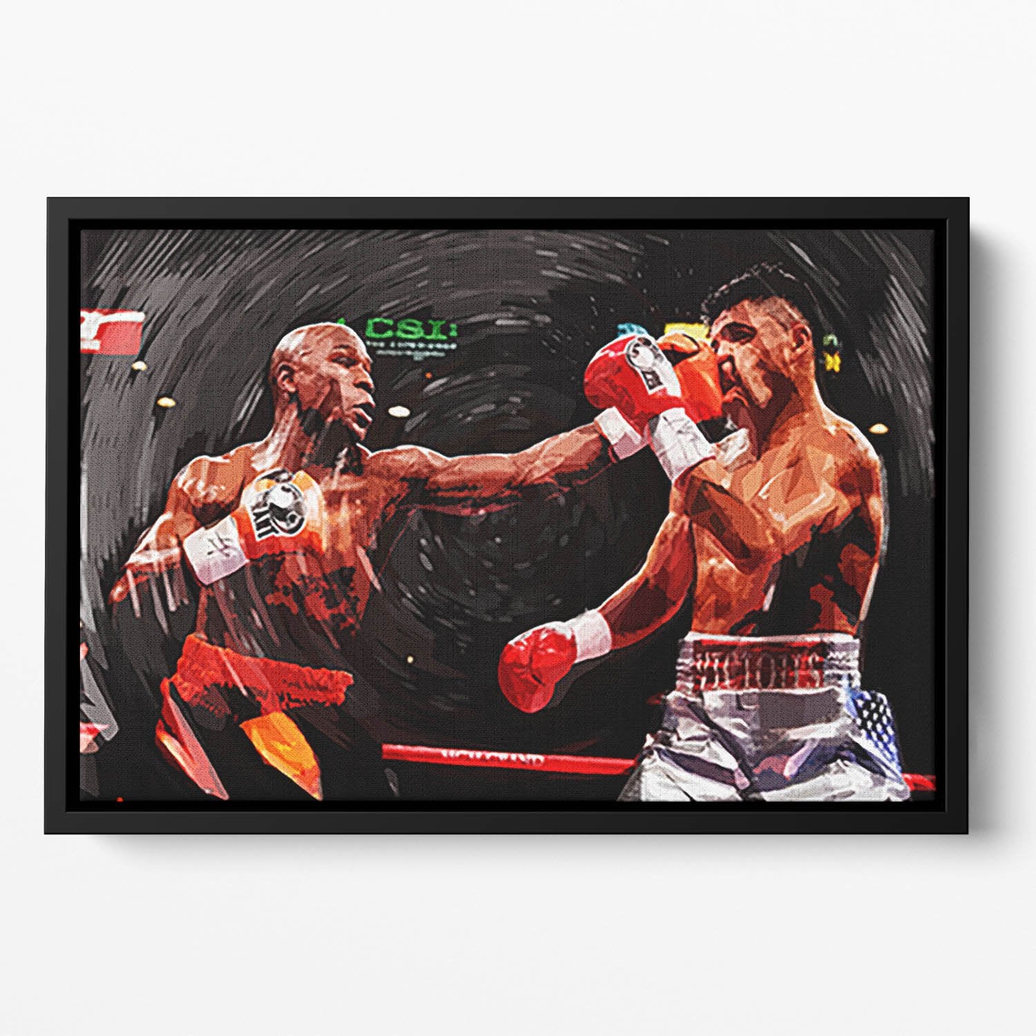 Floyd Mayweather Knockout Floating Framed Canvas