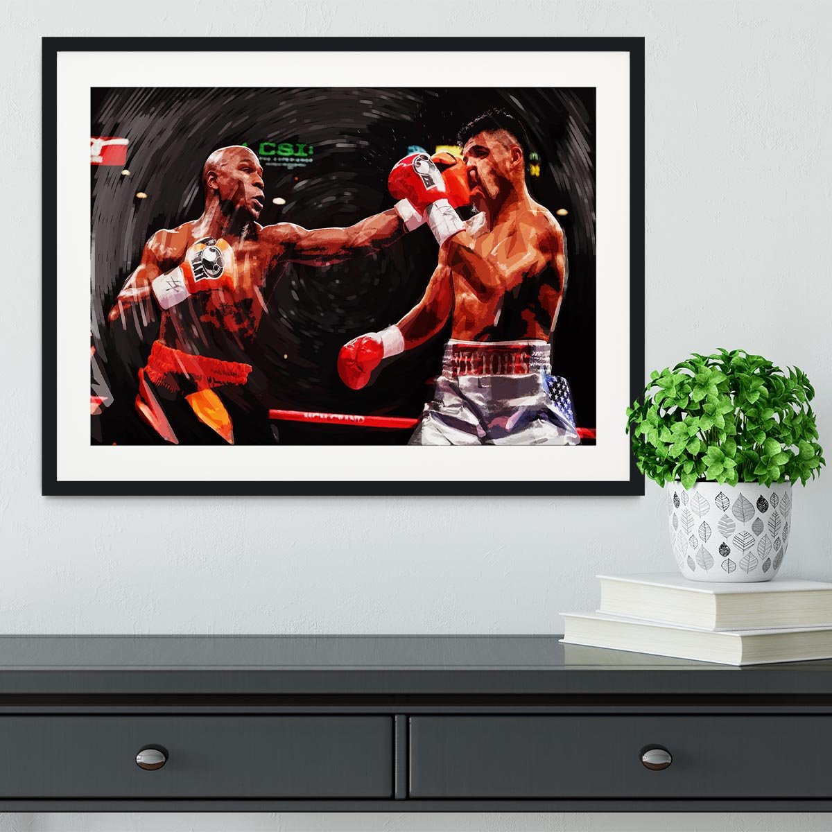 Floyd Mayweather Knockout Framed Print - Canvas Art Rocks - 1