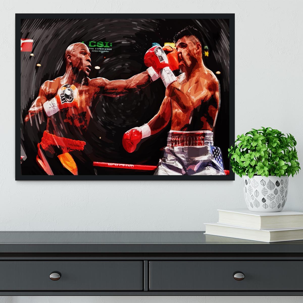 Floyd Mayweather Knockout Framed Print - Canvas Art Rocks - 2