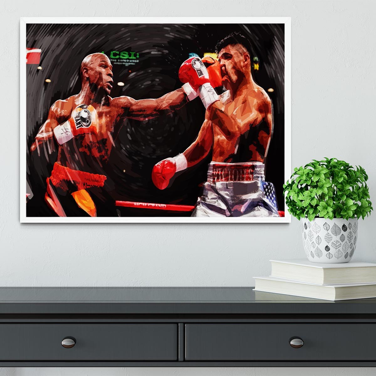 Floyd Mayweather Knockout Framed Print - Canvas Art Rocks -6