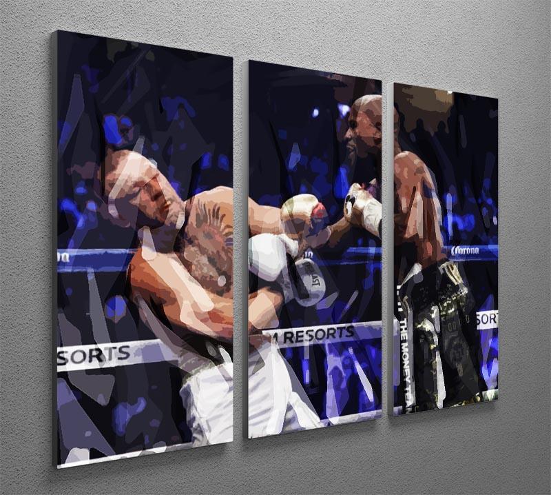 Floyd Mayweather vs Conor McGregor 3 Split Panel Canvas Print - Canvas Art Rocks - 2