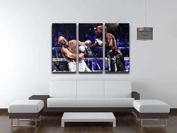Floyd Mayweather vs Conor McGregor 3 Split Panel Canvas Print - Canvas Art Rocks - 3