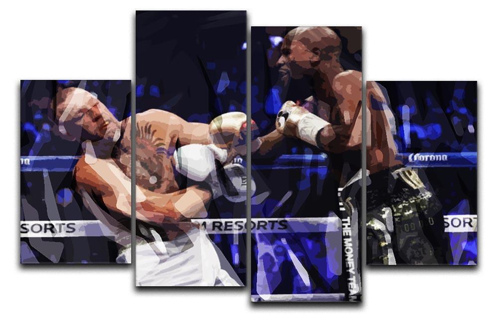 Floyd Mayweather vs Conor McGregor 4 Split Panel Canvas  - Canvas Art Rocks - 1