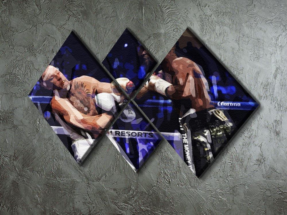 Floyd Mayweather vs Conor McGregor 4 Square Multi Panel Canvas - Canvas Art Rocks - 2