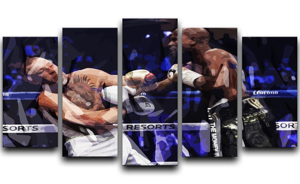 Floyd Mayweather vs Conor McGregor 5 Split Panel Canvas  - Canvas Art Rocks - 1