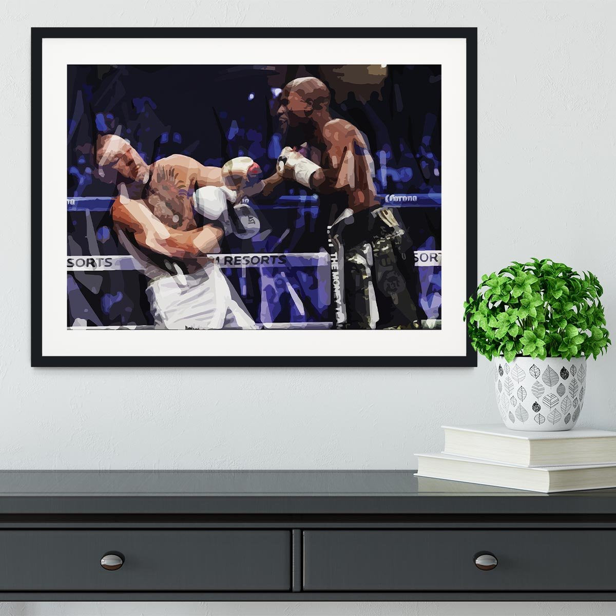 Floyd Mayweather vs Conor McGregor Framed Print - Canvas Art Rocks - 1