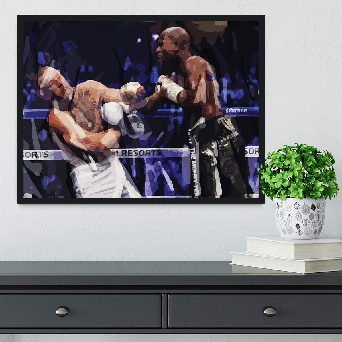 Floyd Mayweather vs Conor McGregor Framed Print - Canvas Art Rocks - 2