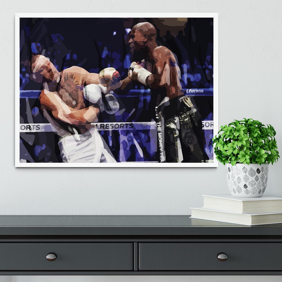 Floyd Mayweather vs Conor McGregor Framed Print - Canvas Art Rocks -6