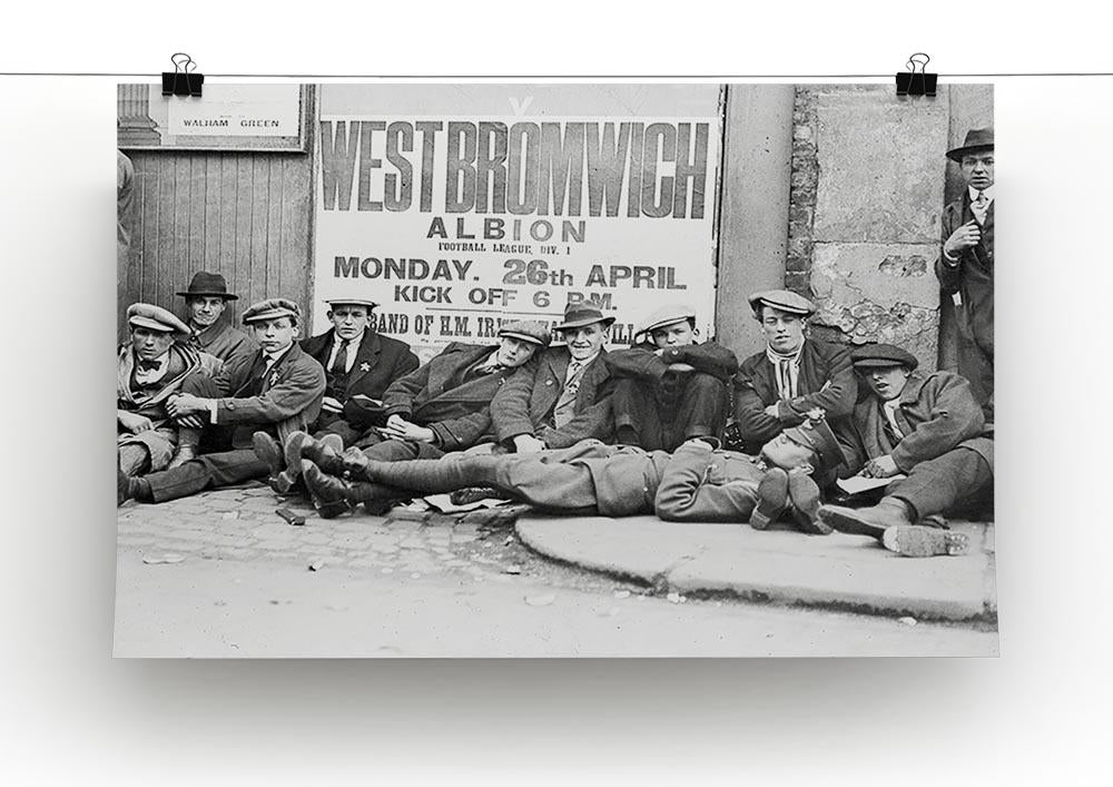 Football fans queue on the morning of a F.A. Cup match 1920 Canvas Print or Poster - Canvas Art Rocks - 2