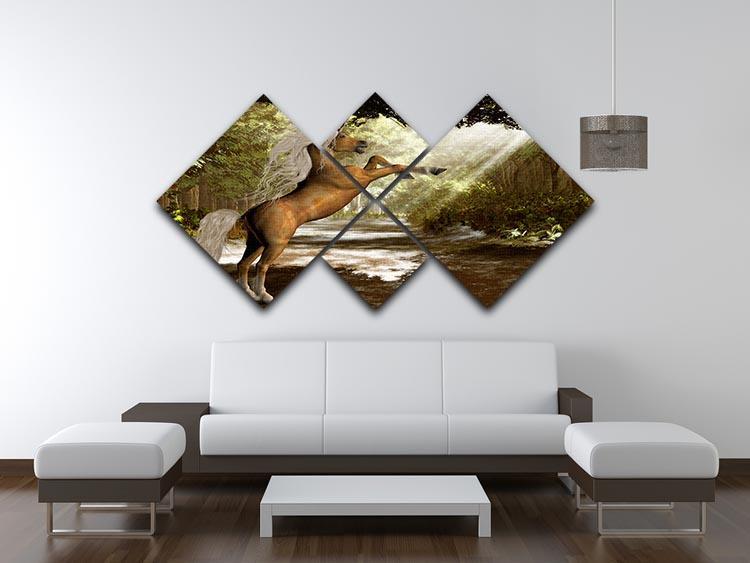 Forest Unicorn 4 Square Multi Panel Canvas  - Canvas Art Rocks - 3