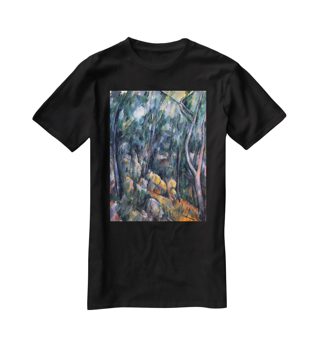 Forest caves in the cliffs above the ChEteau Noir by Cezanne T-Shirt - Canvas Art Rocks - 1