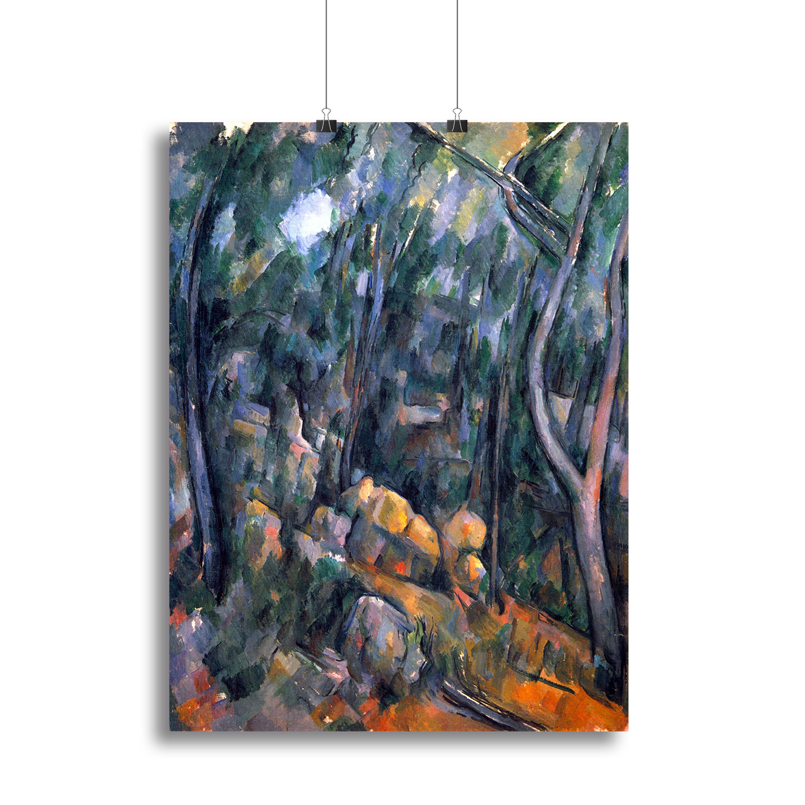 Forest caves in the cliffs above the ChEteau Noir by Cezanne Canvas Print or Poster - Canvas Art Rocks - 2
