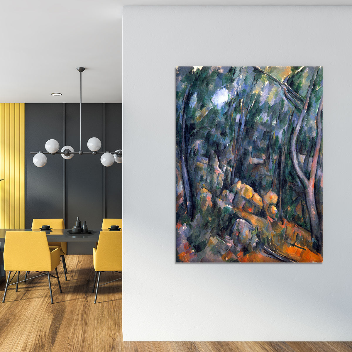 Forest caves in the cliffs above the ChEteau Noir by Cezanne Canvas Print or Poster - Canvas Art Rocks - 4