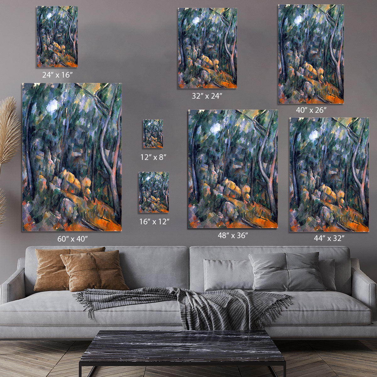 Forest caves in the cliffs above the ChEteau Noir by Cezanne Canvas Print or Poster - Canvas Art Rocks - 7