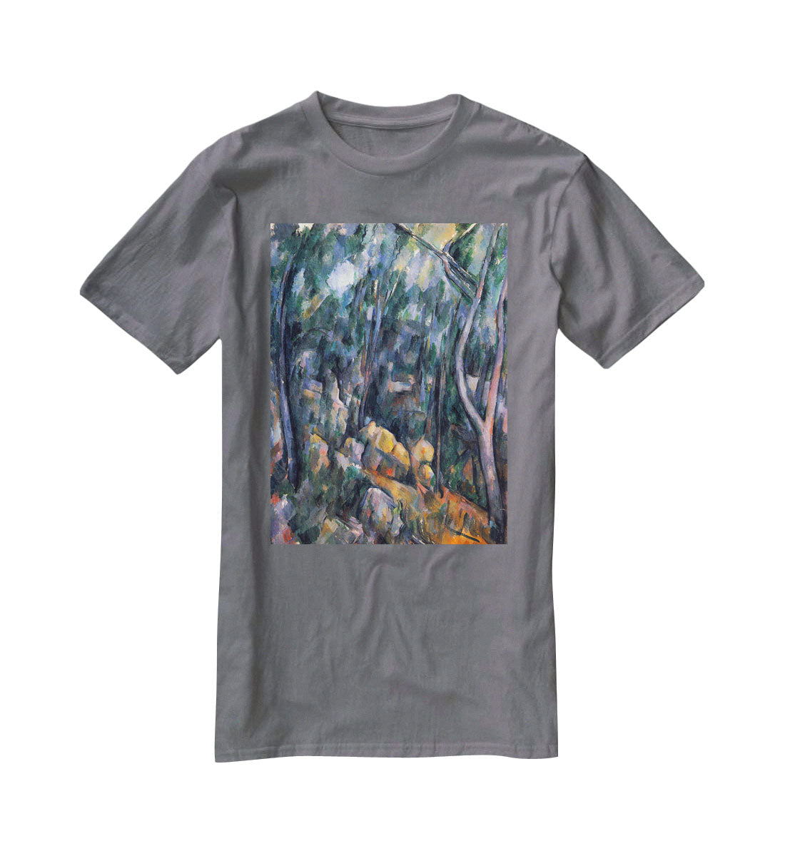 Forest caves in the cliffs above the ChEteau Noir by Cezanne T-Shirt - Canvas Art Rocks - 3
