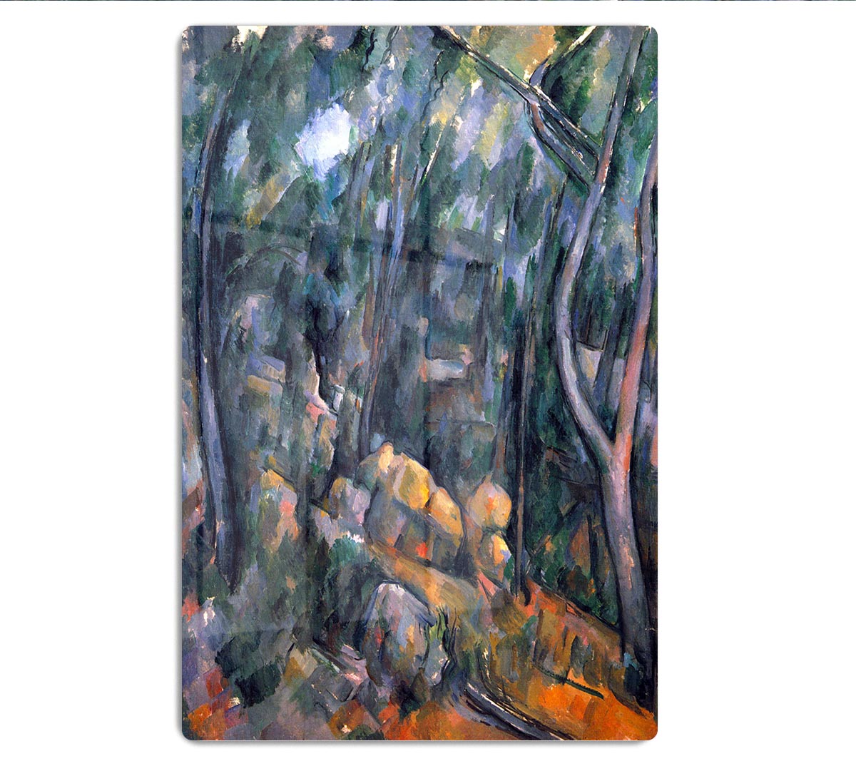 Forest caves in the cliffs above the ChEteau Noir by Cezanne Acrylic Block - Canvas Art Rocks - 1