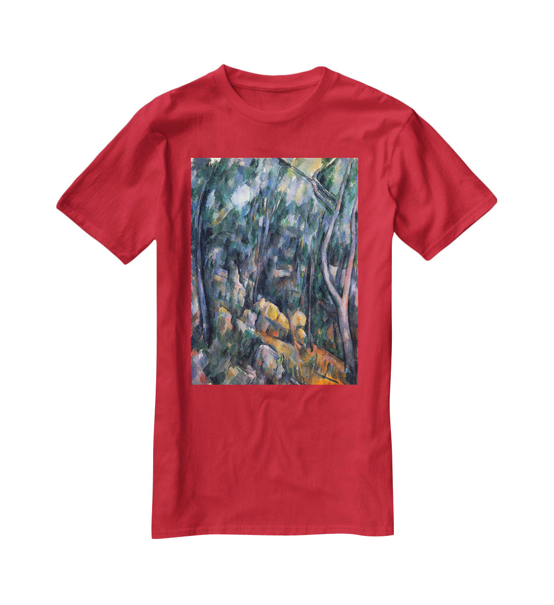 Forest caves in the cliffs above the ChEteau Noir by Cezanne T-Shirt - Canvas Art Rocks - 4