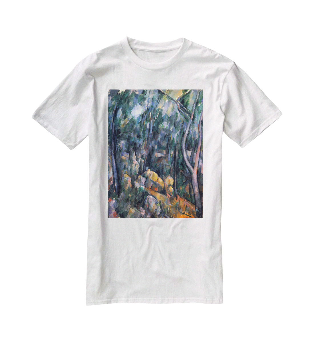 Forest caves in the cliffs above the ChEteau Noir by Cezanne T-Shirt - Canvas Art Rocks - 5
