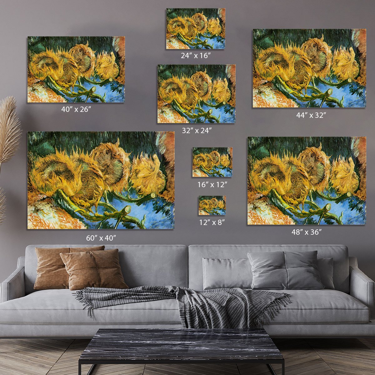 Four Cut Sunflowers by Van Gogh Canvas Print or Poster