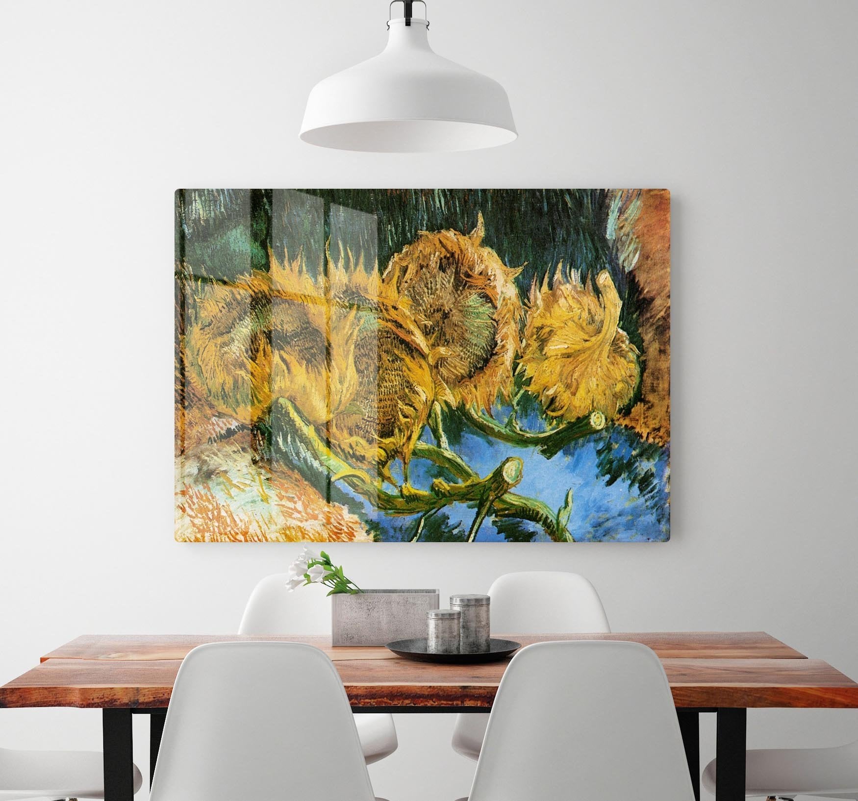 Four Cut Sunflowers by Van Gogh HD Metal Print