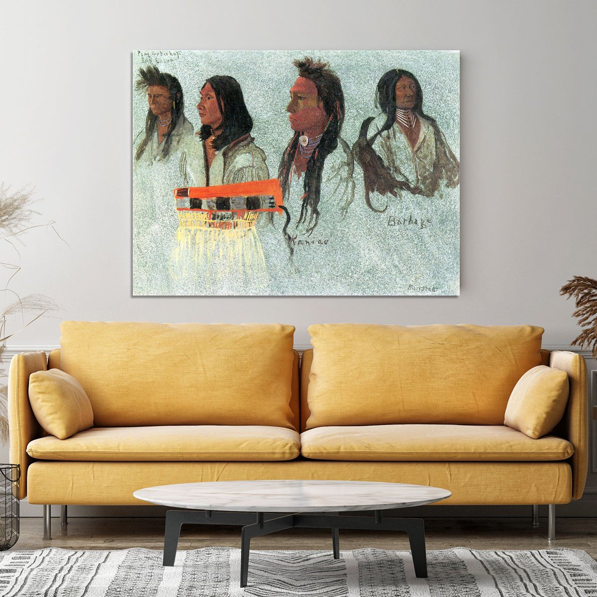 Four Indians by Bierstadt Canvas Print or Poster