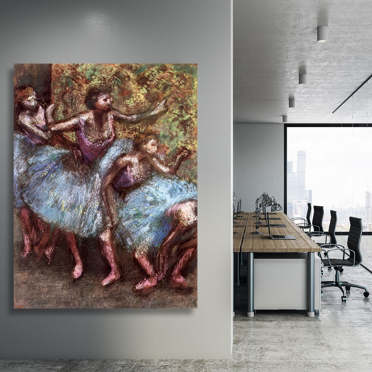 Four dancers behind the scenes 1 by Degas Canvas Print or Poster