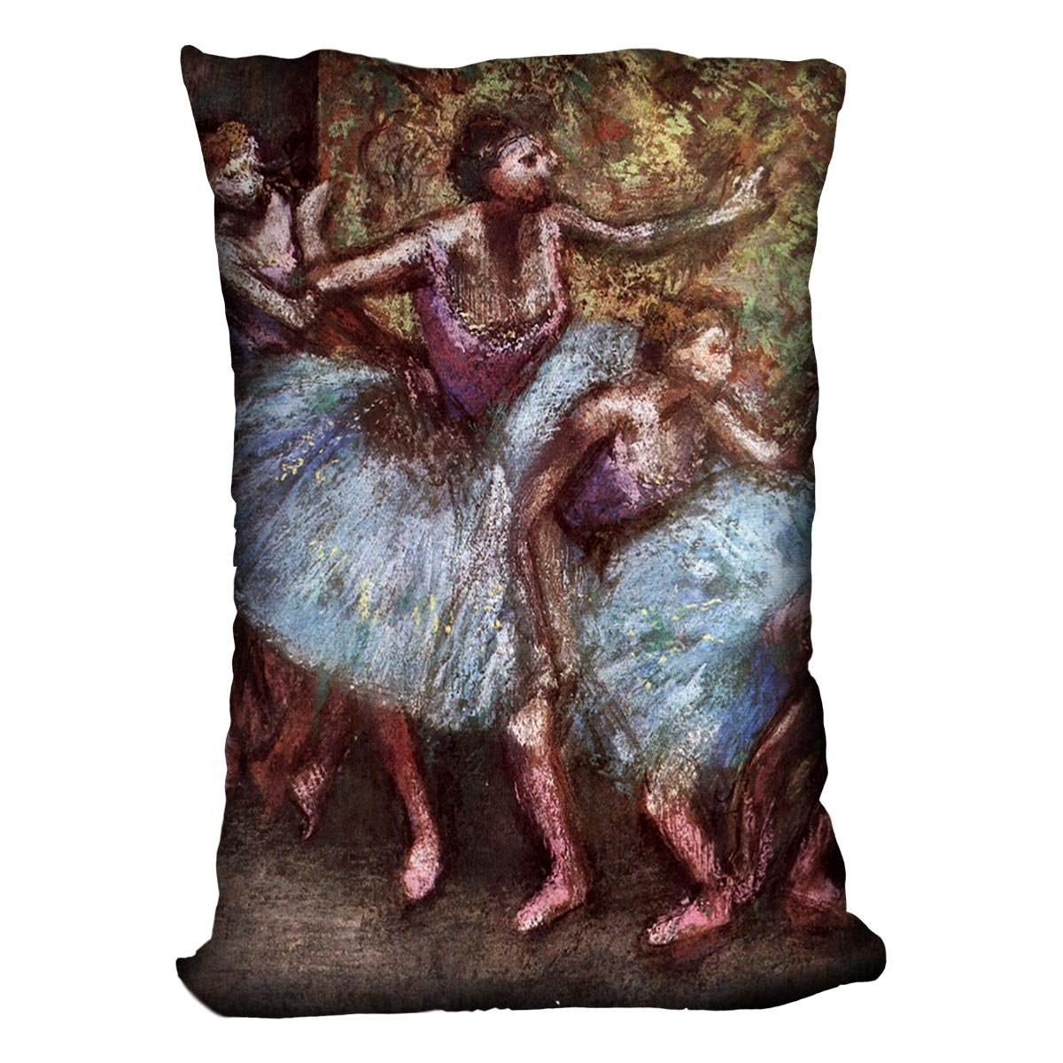 Four dancers behind the scenes 1 by Degas Cushion