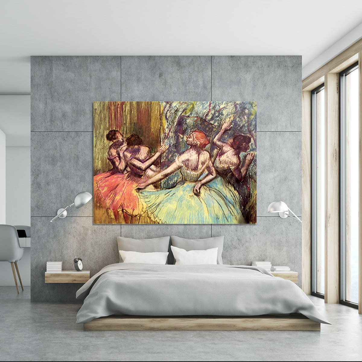 Four dancers behind the scenes 2 by Degas Canvas Print or Poster